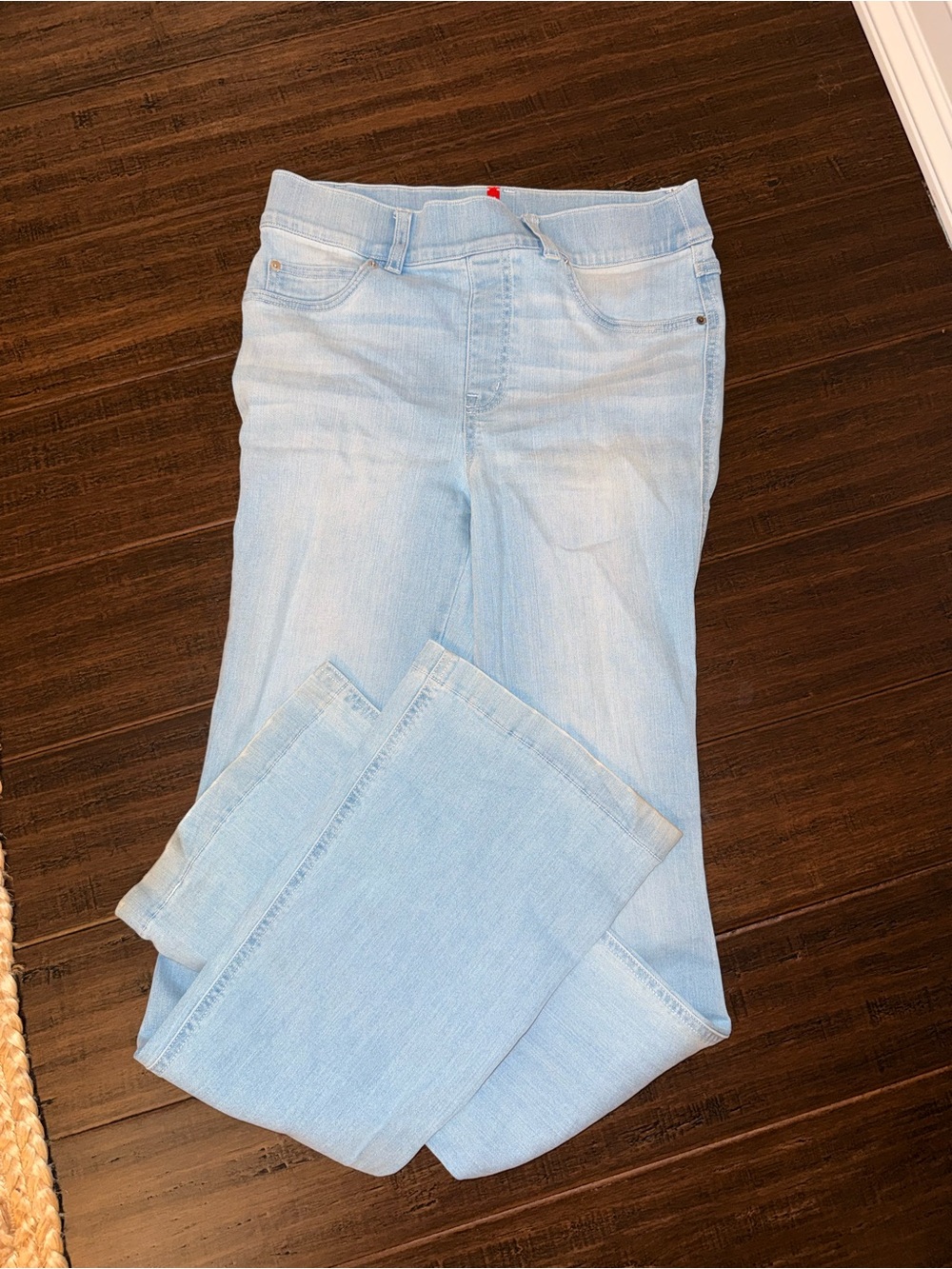 SPANX Light Wash Flare Jeans - Pale Blue